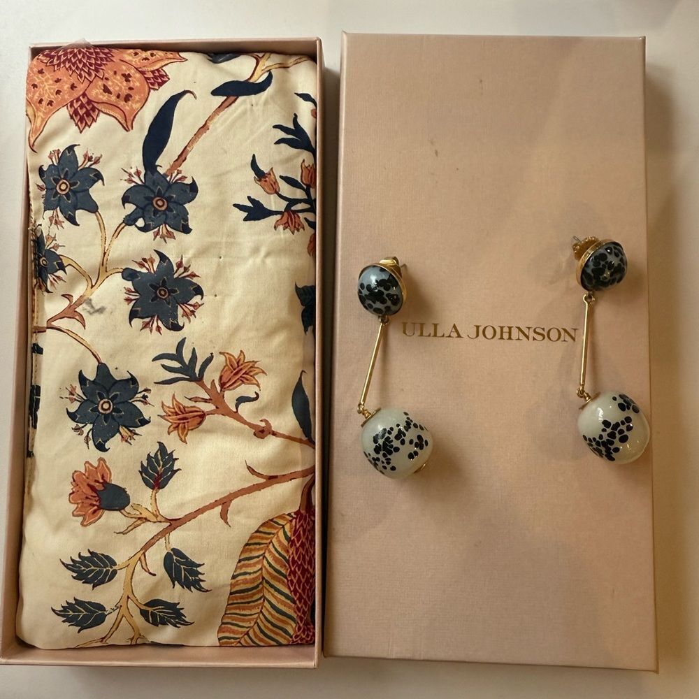 Ulla Johnson Stone Drop Earring New in Box. Black and Light Gray - Picture 3 of 5